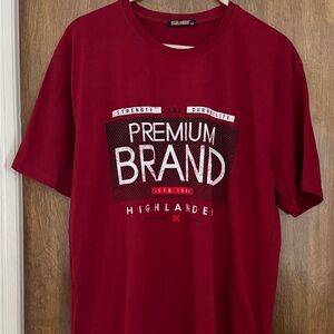 Highlander Red Premium Brand Men's cotton graphic T-Shirt, size 3XL plus casual
